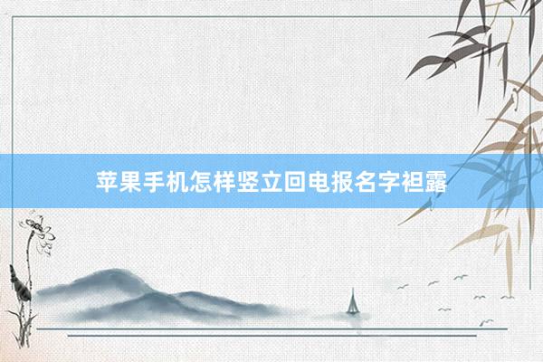 苹果手机怎样竖立回电报名字袒露